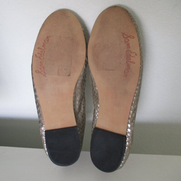 Sam Edelman "Felicia" Womens Bronze Faux Snakeskin Leather Ballet Flat-Size 6.5M - Picture 7 of 7
